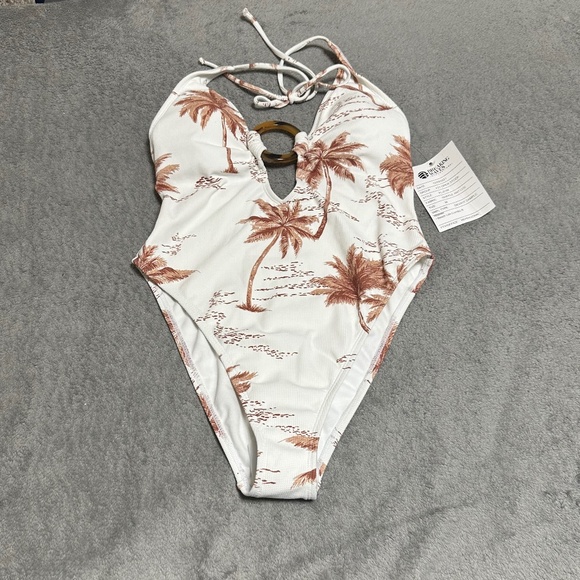 Breaking Waves Palm Print One-Piece Swimsuit – Size M – New with tag. - Picture 2 of 15